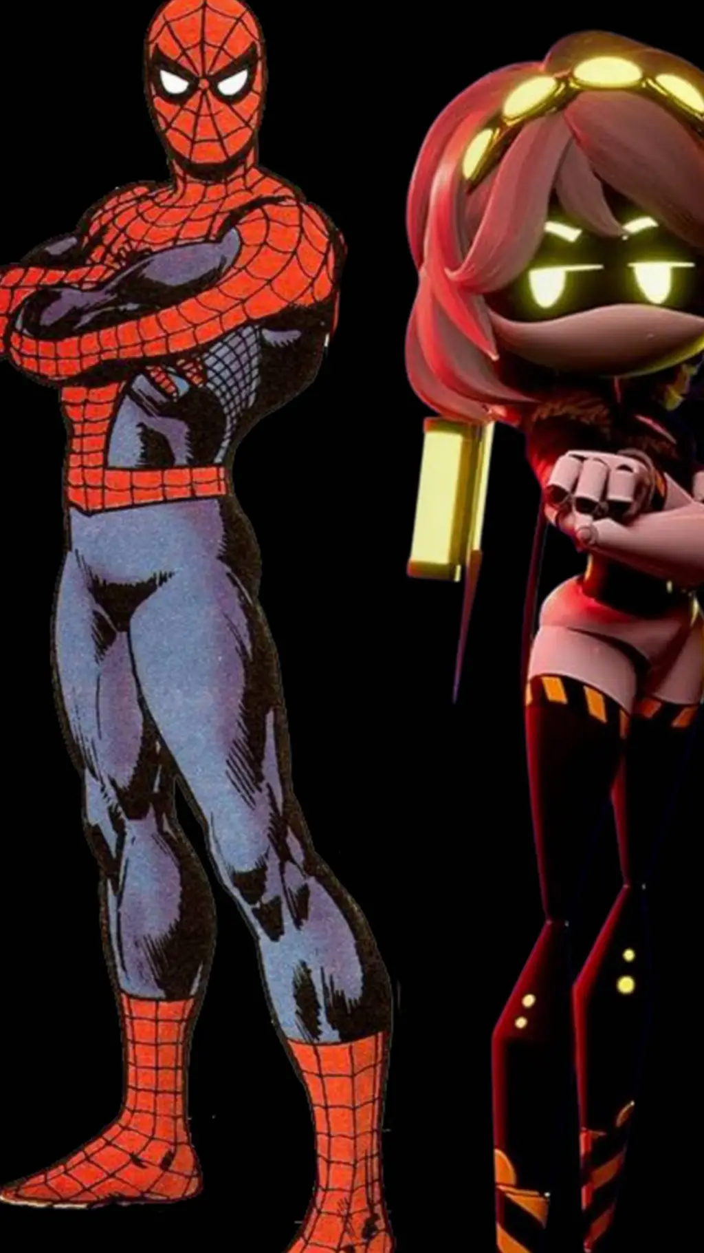 ai character: Spider-man y V background