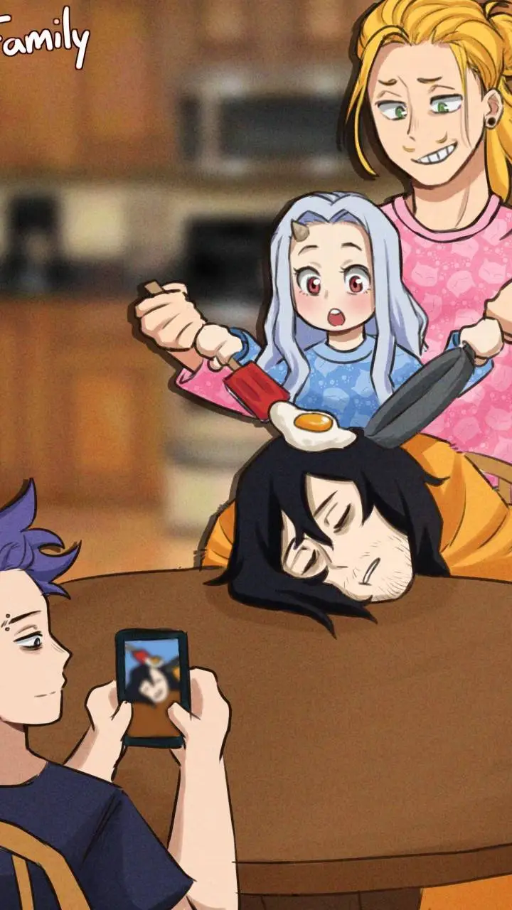 ai character: 😴erasermic family😆 background