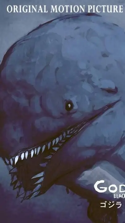 ai character: black mss Godzilla background