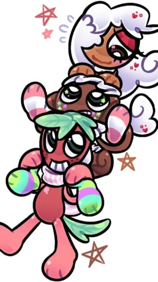 ai character: The healer trio🍓🍪🍩 background
