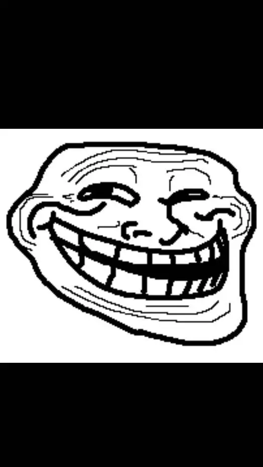 ai character: troollface  background