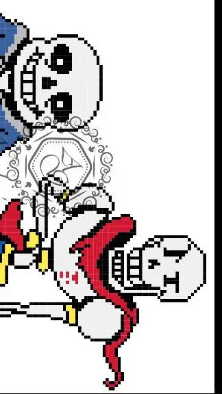 ai character: sans x papirus  background