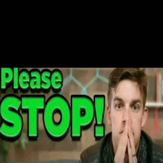 chat with ai character: please stop! 