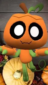ai character: Gourdy the pumpkin background