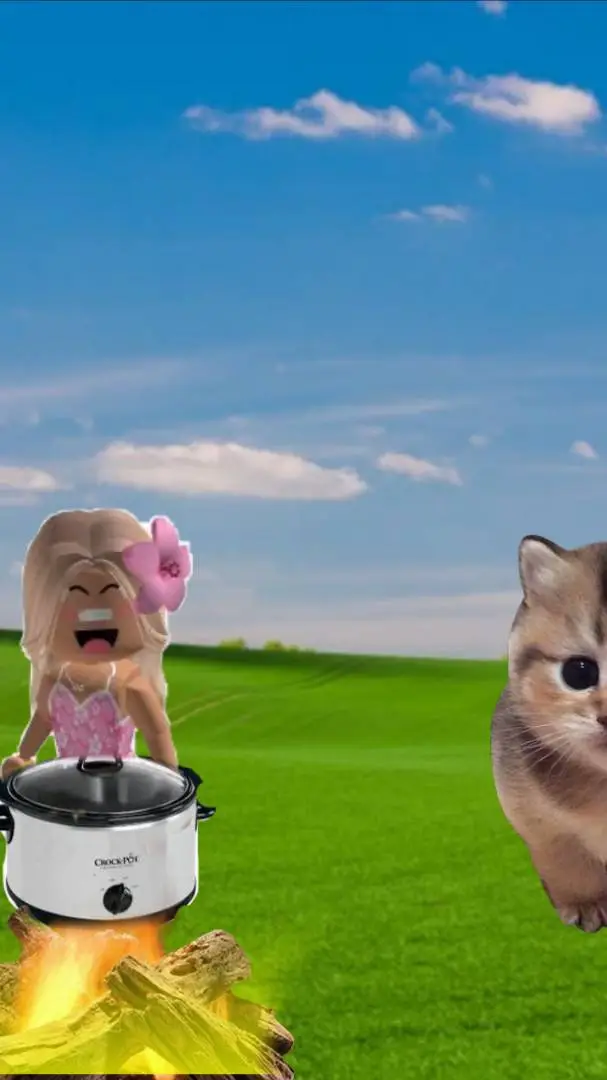 ai character: U with kittens background