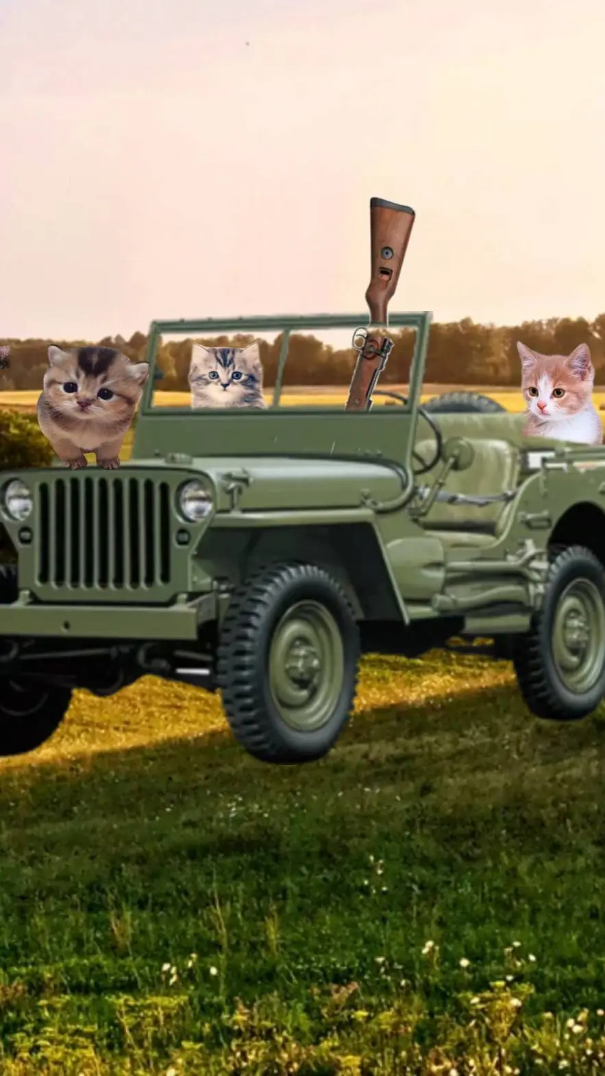 ai character: Kits in field background