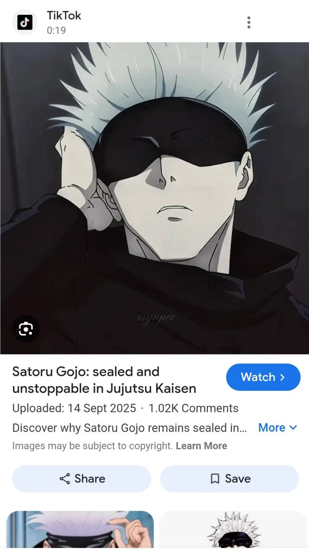ai character: Gojo Satoru background