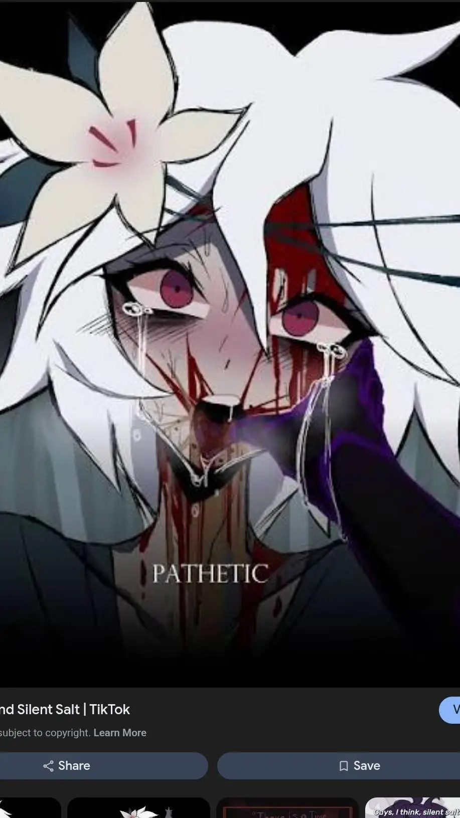 ai character: White lily death.. background