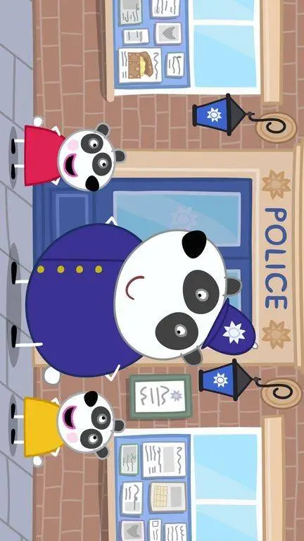 ai character: El oficial panda  background