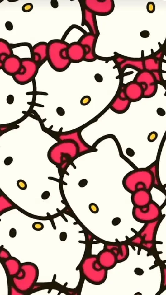 ai character: HELLO KITTY  background
