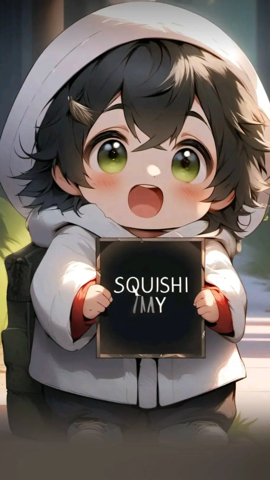 ai character: squishy baby  background