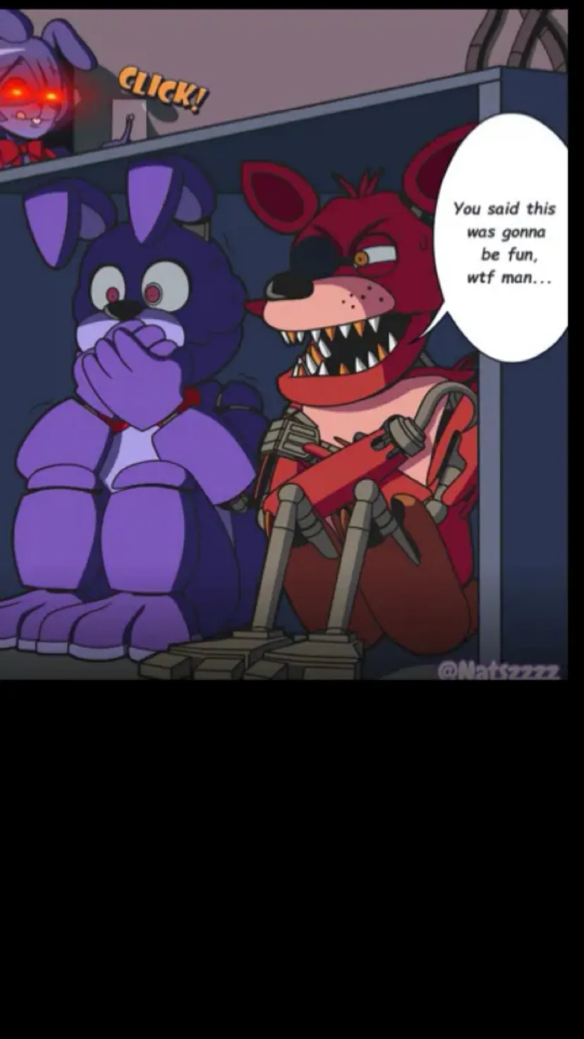 ai character: Foxy & Bonnie Fnia background