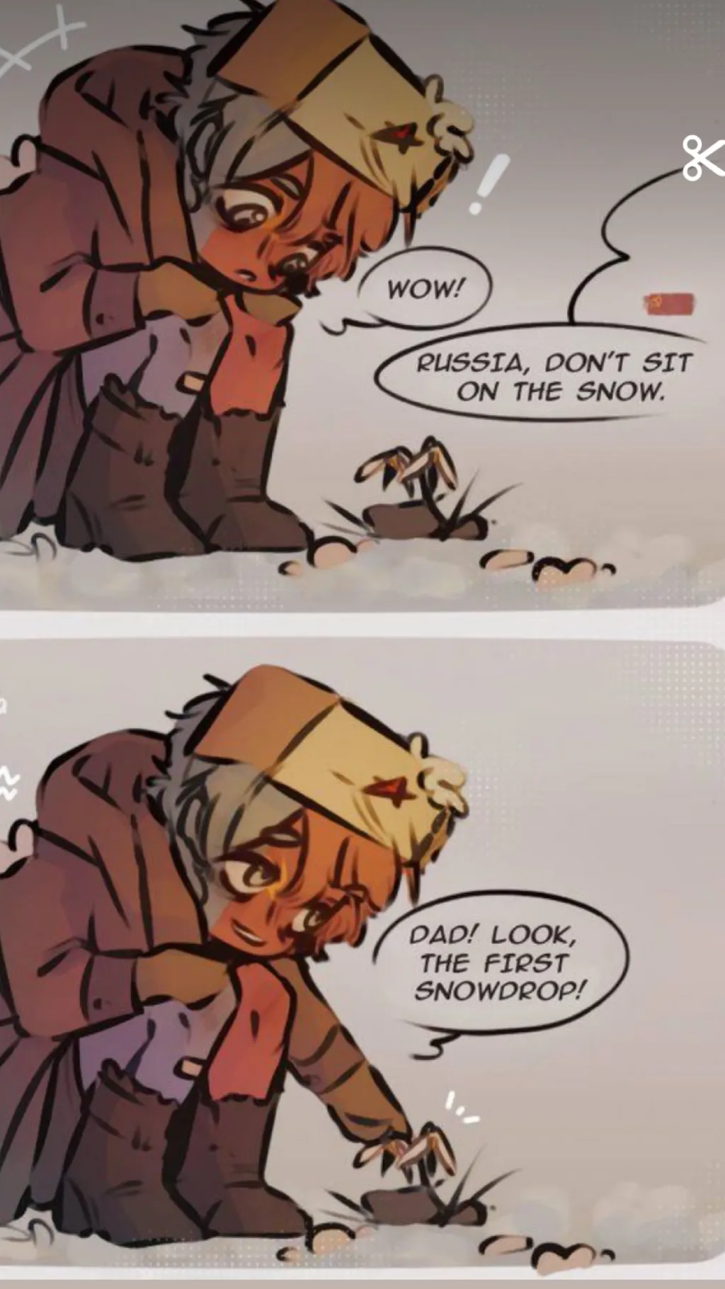 ai character: Baby Russia/fluff background