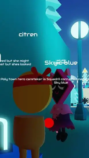 ai character: skyic blue background