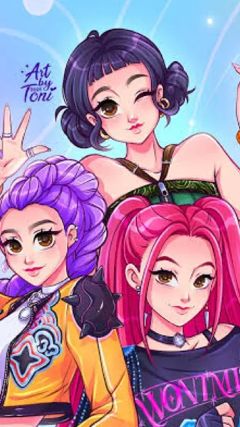 ai character: Huntrix (again) background