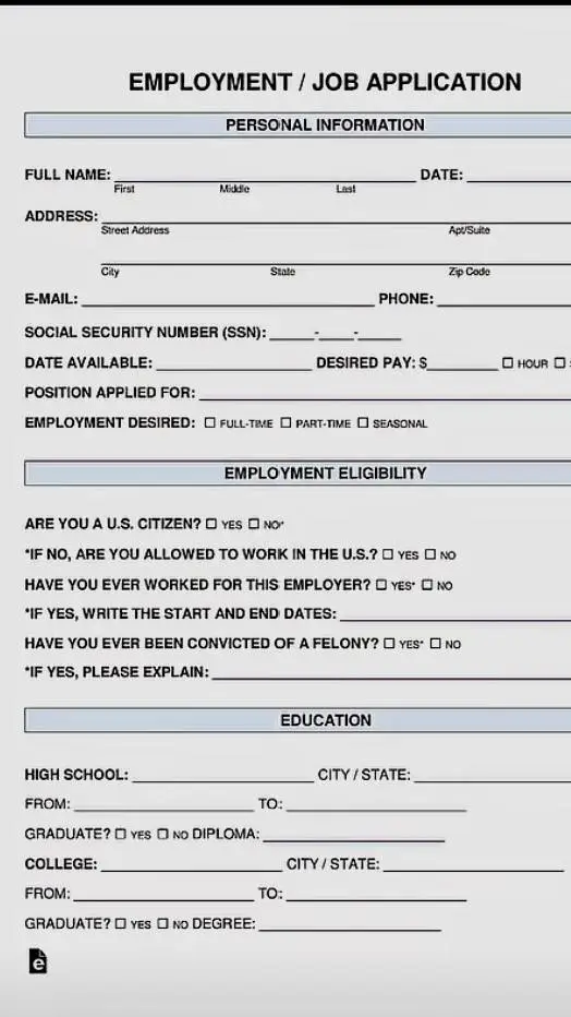 ai character: job application  background