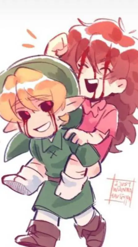 ai character: 💚🎮Ben x sally🧸🩷 background