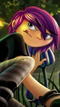 ai character: violett background
