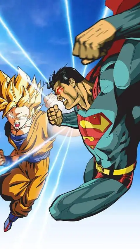 ai character: Goku vs Superman  background