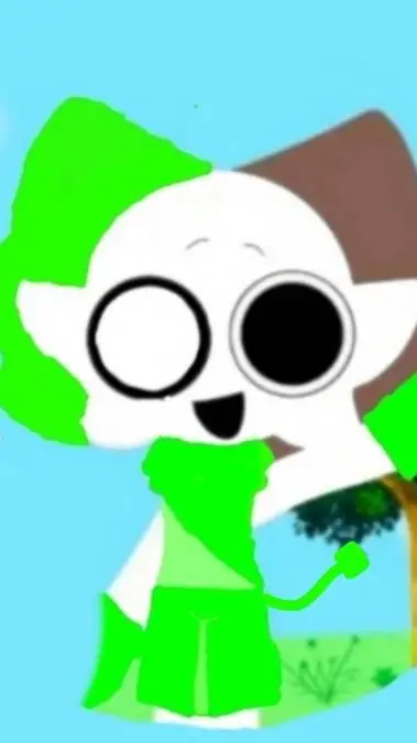 ai character: greenhappyface background