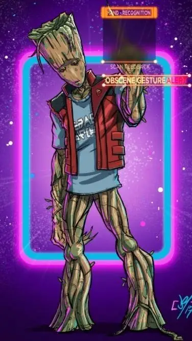 ai character: Groot background