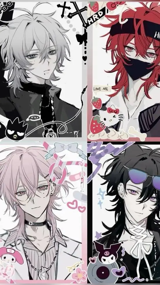 ai character: 🖤🩷❤️🤍friendz🤍❤️🩷🖤 background