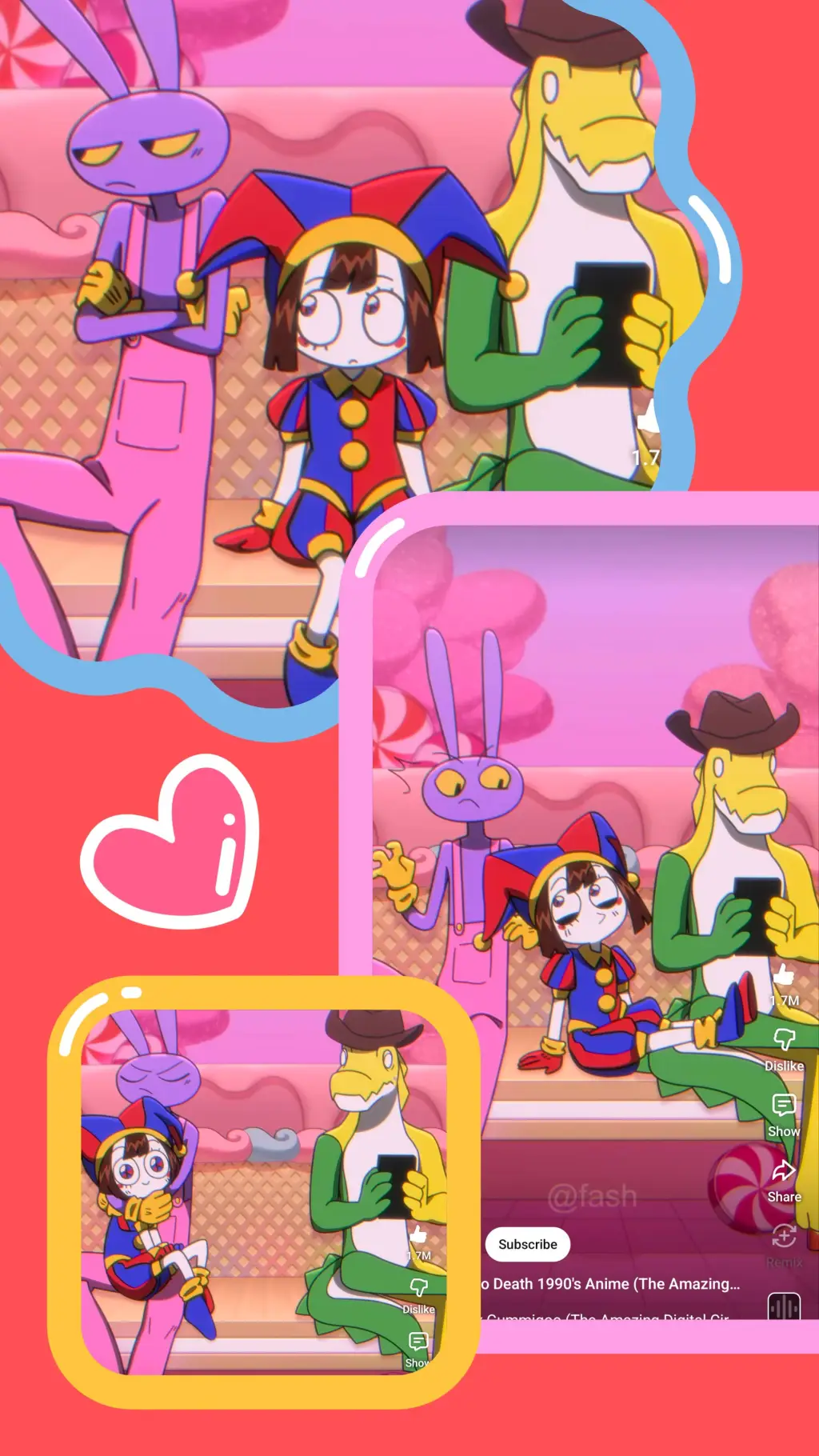 ai character: FunnyGummyBunny background