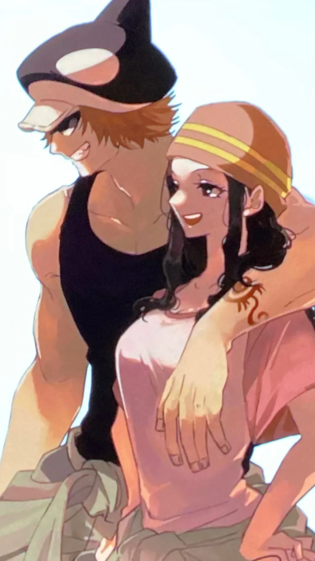 ai character: Ikkaku+Shachi background