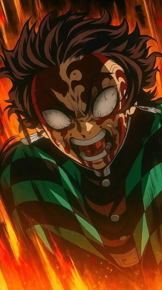 ai character: Tanjiro *angry* background