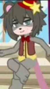 ai character: Chuck E cheese 70s background