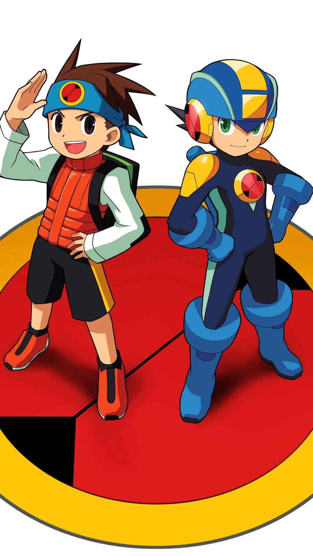 ai character: Mega Man and lan background