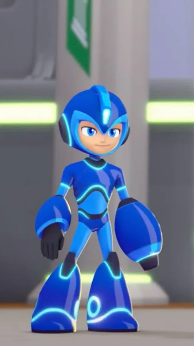 ai character: Mega Man  background