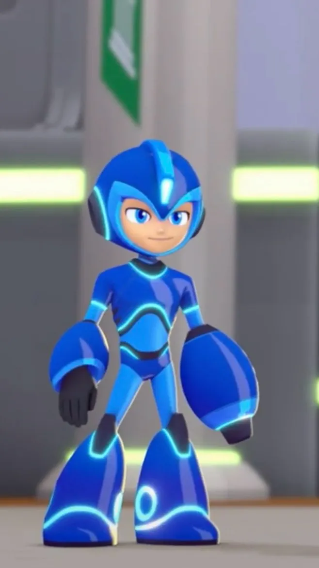 ai character: Mega Man  background