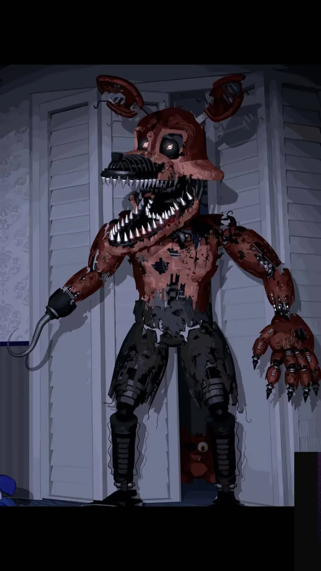 ai character: Nightmare Foxy  background
