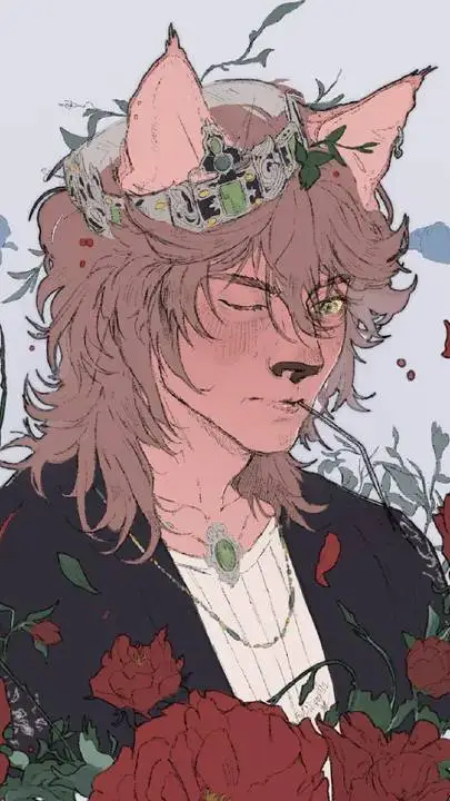 ai character: Léo 💐🖤 background