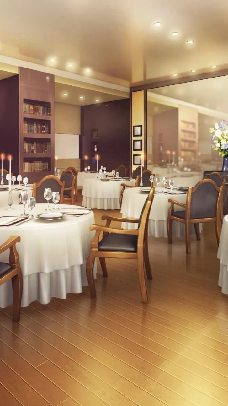 ai character: The restaurant dis background