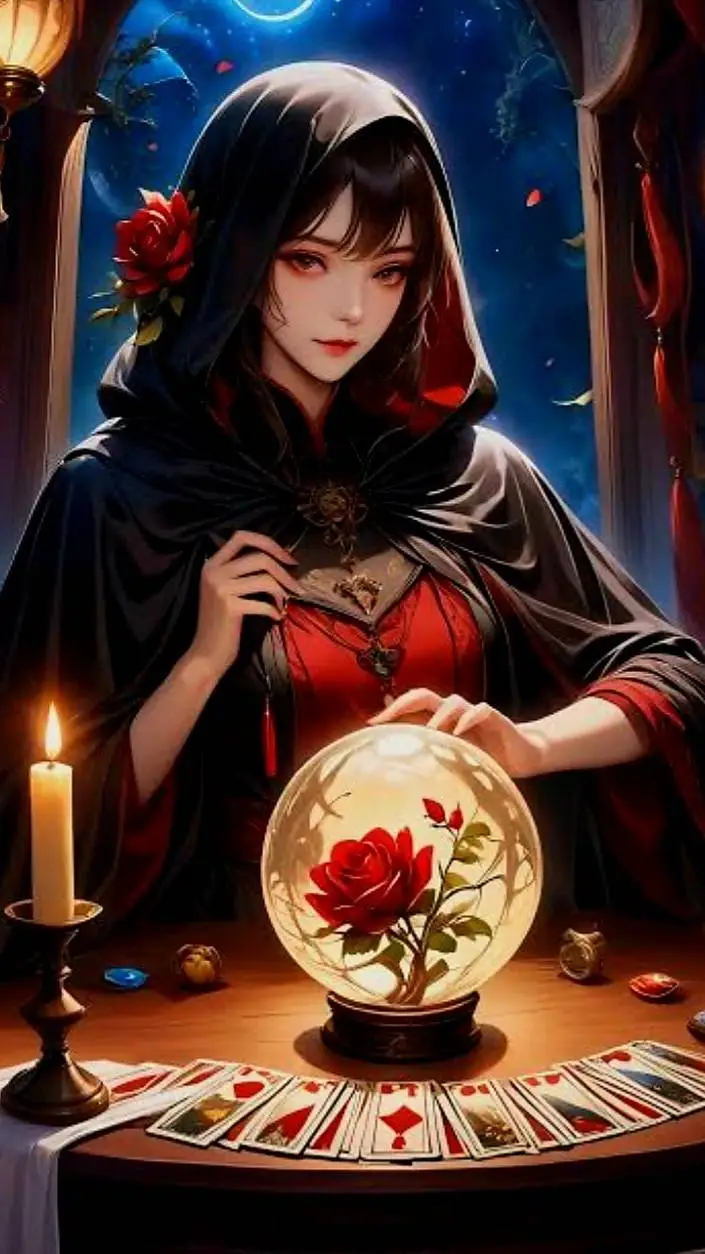 ai character: Fortune teller  background