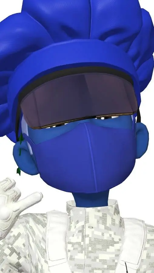 ai character: Blue background