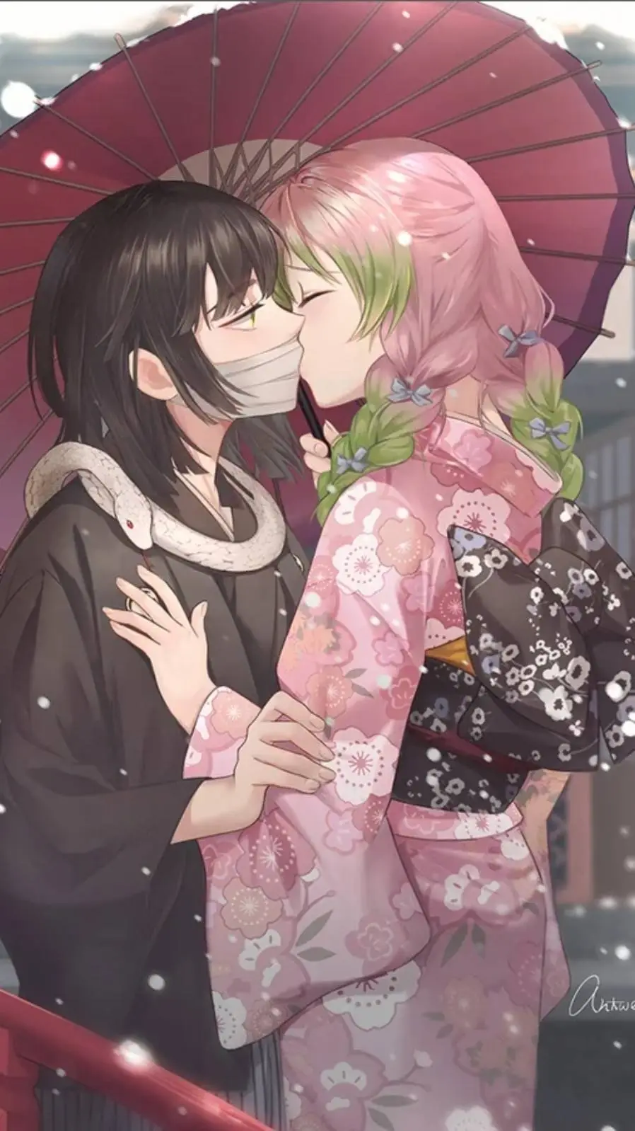 ai character: Obanai x mitsuri background