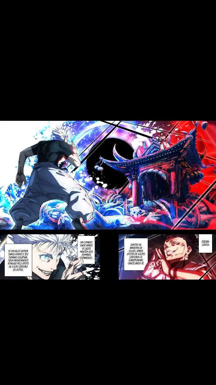 ai character: gojo VS sukuna  background