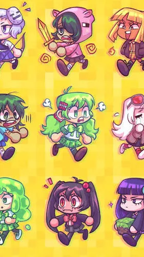 ai character: Minecraft girls  background