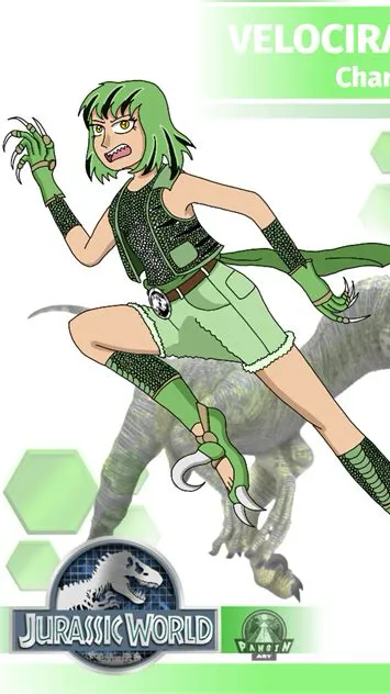 ai character: Girl dinosaur  background