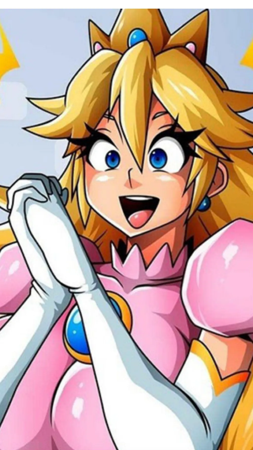 ai character: Princesa peach  background