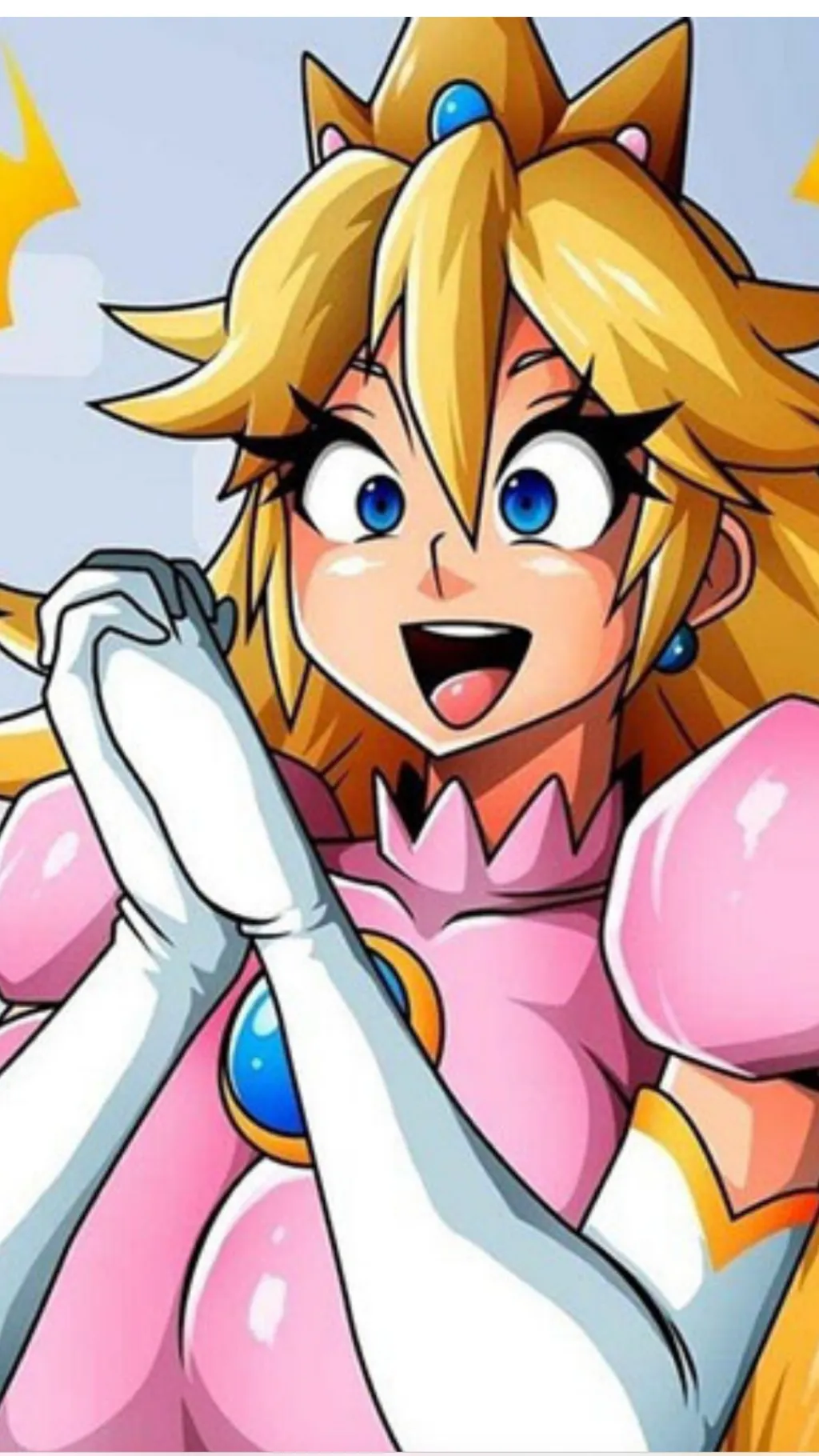 ai character: Princesa peach  background