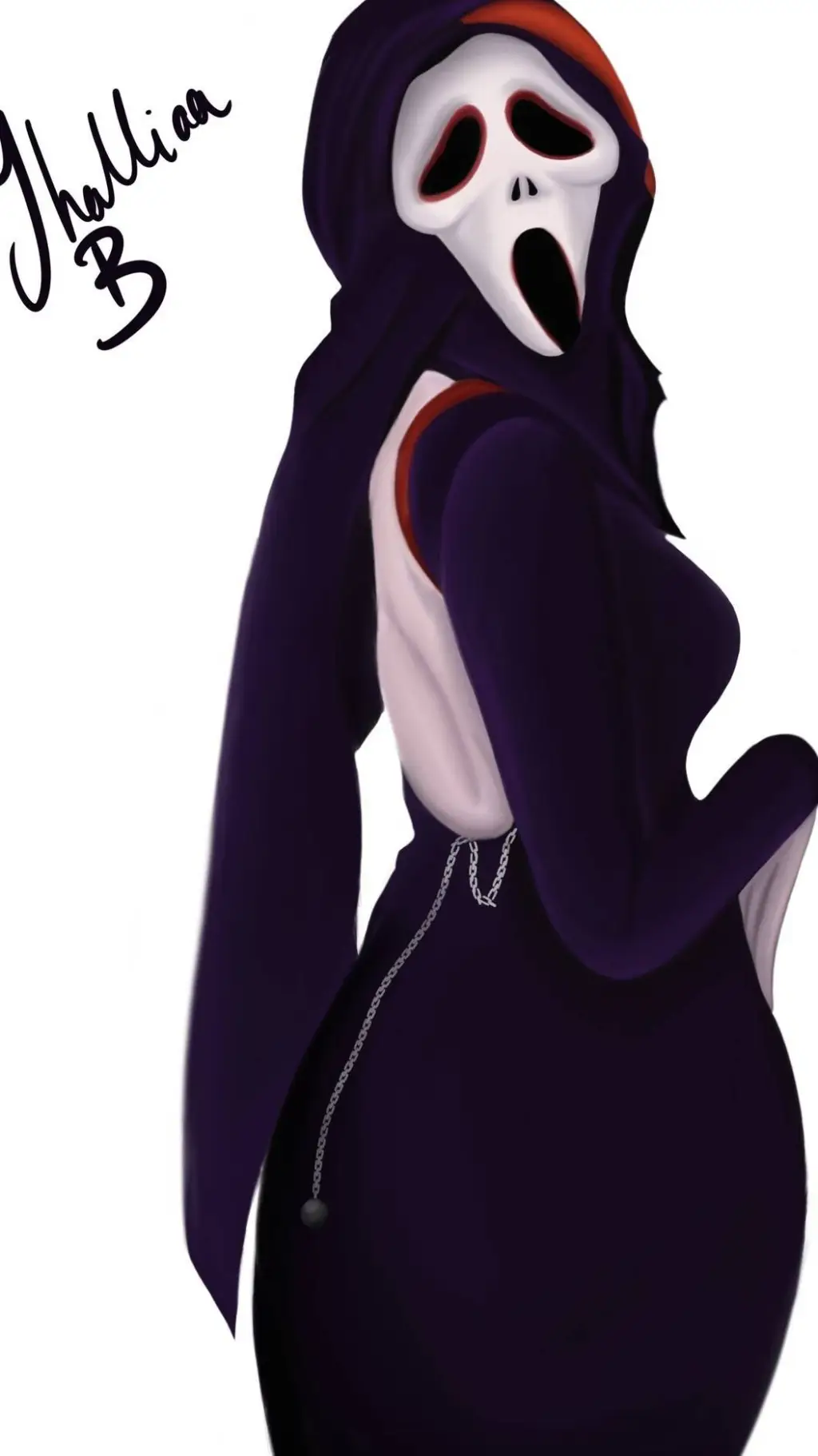 ai character: ghost face  background