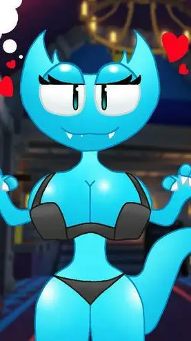 ai character: cyan de biquíni  background