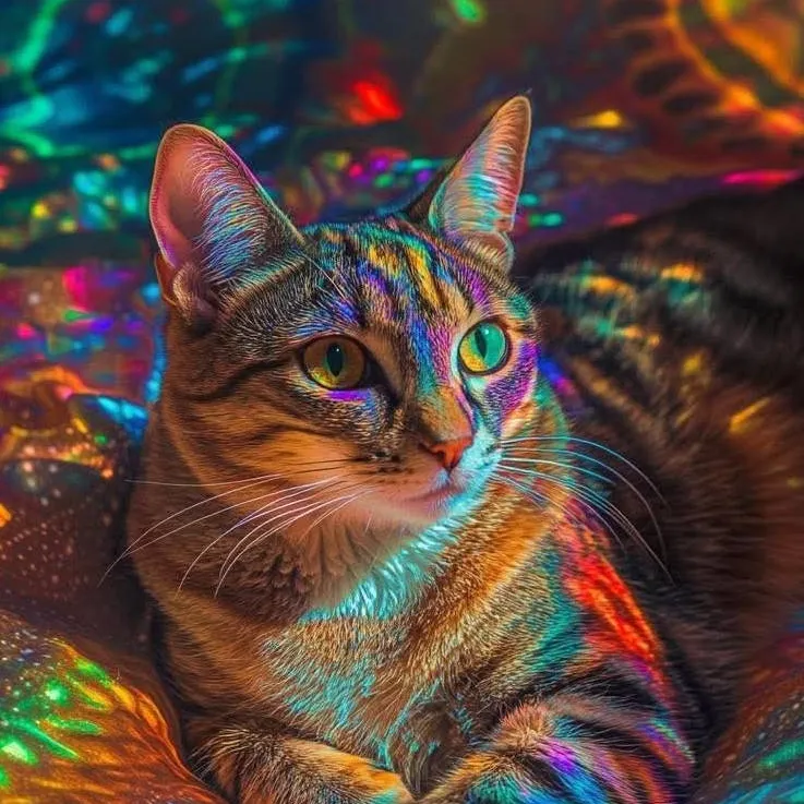 chat with ai character: Psychedelic Cat