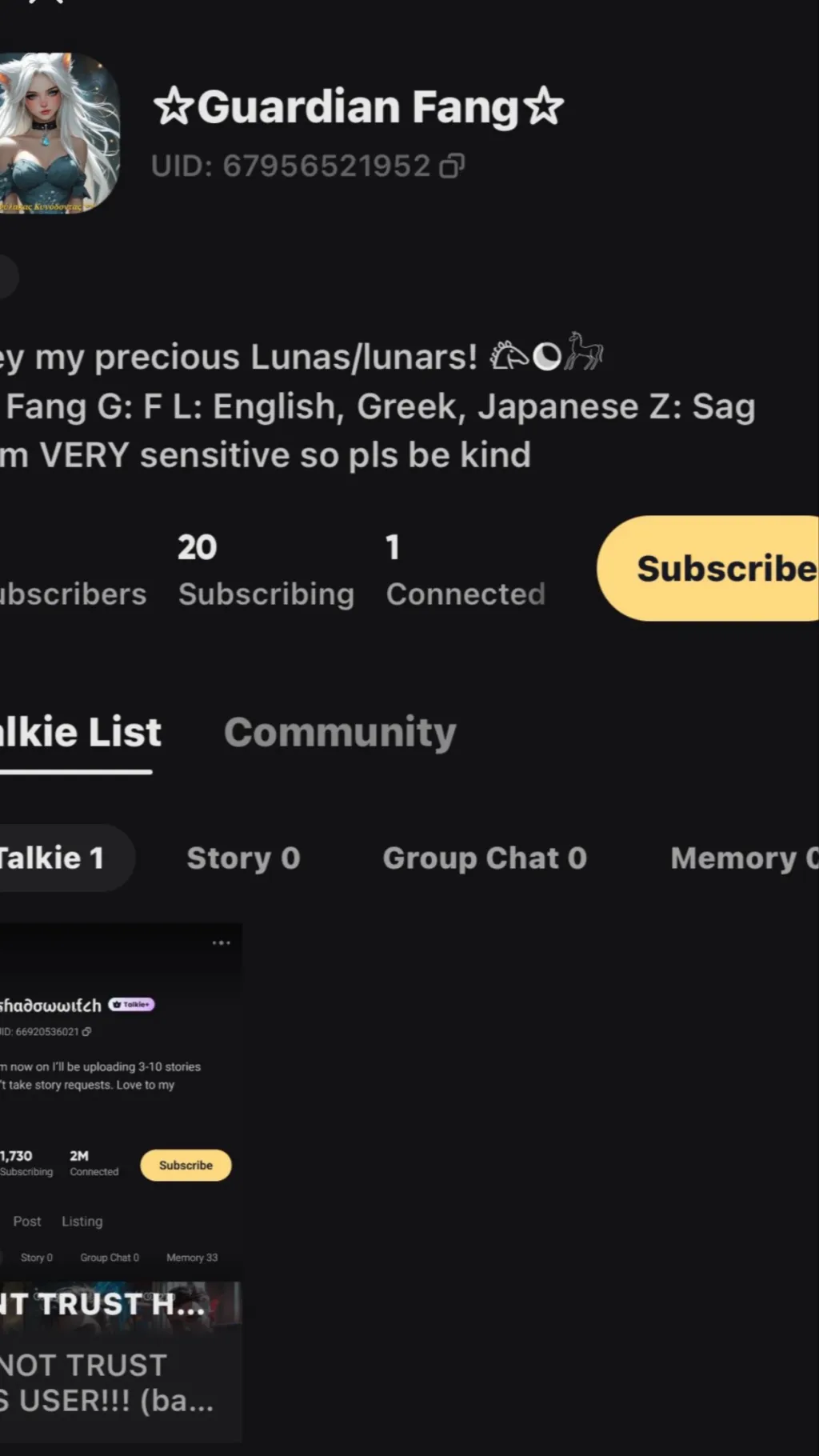 Talkie AI - Chat with DONT BELIEVE HER!