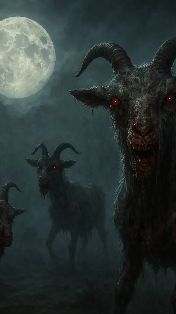 ai character: Cabra zombie background