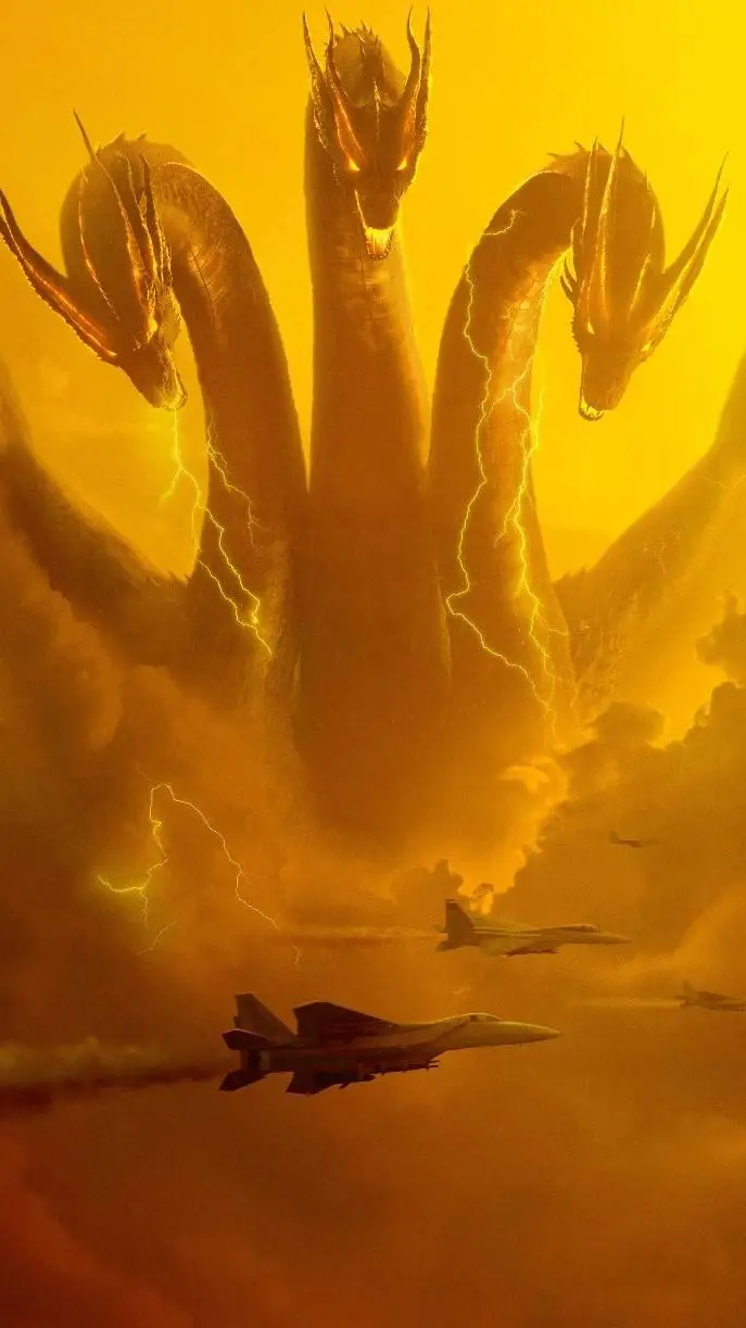 ai character: king ghidorah  background